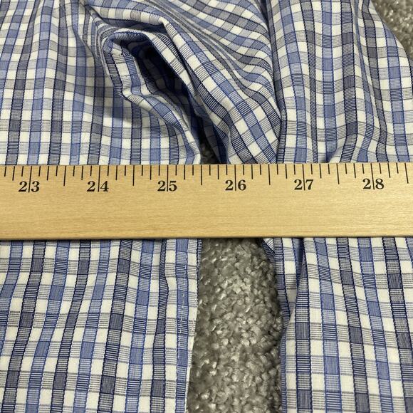 Untuckit Dress Shirt Mens XXL Wrinkle Free Plaid Cotton Button Up Workwear Blue - Picture 9 of 13
